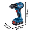 Bosch GSR 185-Li Akkumulátoros fúrócsavarozó,18V, akkuval és töltővel (2x2.0Ah) szerszámkofferben (06019K3000)