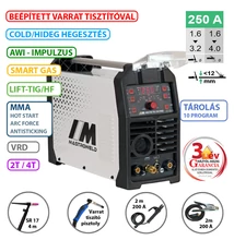 MASTRO TIG-250 DC COLD hegesztő inverter + varrat tisztító