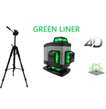 Green Liner 4D zöld szintező lézer kofferben, konzollal, távirányítóval, XL álvánnyal