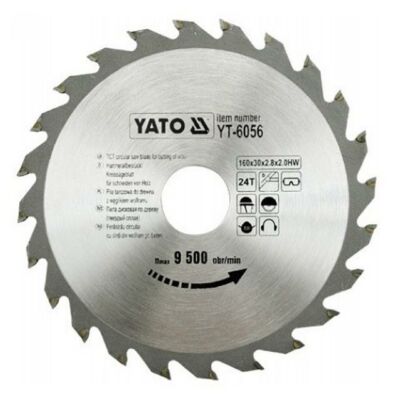 Yato YT-6056 fűrésztárcsa fához 160/30/24