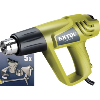 Extol hőlégfúvó, 2000W két fokozatú, 1000W/2000W; 350/550°C kofferban, tartozékokkal