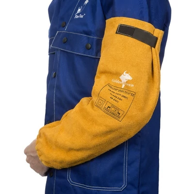 Weldas GOLDEN BROWN hasított tehénbőrből készült hegesztő karvédő (párban)44-2321XL