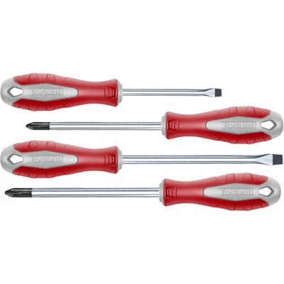 Extol csavarhúzó klt., 4db; lapos: 4×75, 6×125mm, PZ1×100, PH2×125, CV. mágneses, papír doboz