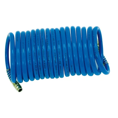 Extol légtömlő spirál kompresszorhoz, 5m, belső/külső átmérő: 6/8mm, PE, gyorscsatlakozóval