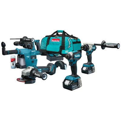 Makita DLX4155TX1  gépszett 18V LXT Li-ion BL  DDF486+DGA504+DHR243+DTD153+DX07 2x5,0Ah táskában