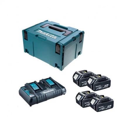 Makita 197626-8 akku szett 4x5,0Ah + DC18RD + MAKPAC 