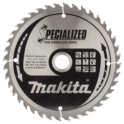 Makita B-32954 körfűrészlap akkus 165x20mm Z40