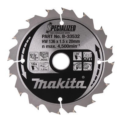 Makita B-33532  körfűrészlap akkus FA 136x20 mm Z16