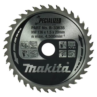 Makita B-33635 körfűrészlap akkus FA 136x20 mm Z36