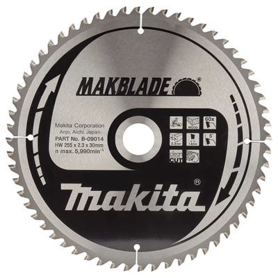 Makita B-09014 körfűrészlap Makblade 255x30mm Z60