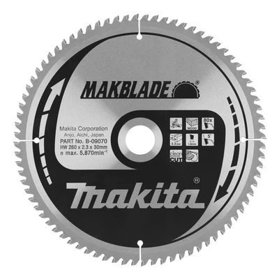 Makita B-09070 körfűrészlap Makblade 260x30 mm Z80