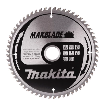 Makita B-32839 körfűrészlap Makblade 216x30 mm Z60