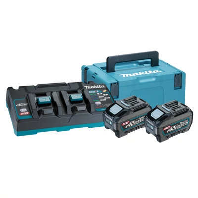 Makita 191U13-9 akkumulátor + duplaportos töltő 2db 40Vmax 5,0Ah Li-Ion Makpac kofferban. (BL4050F, DC40RB)