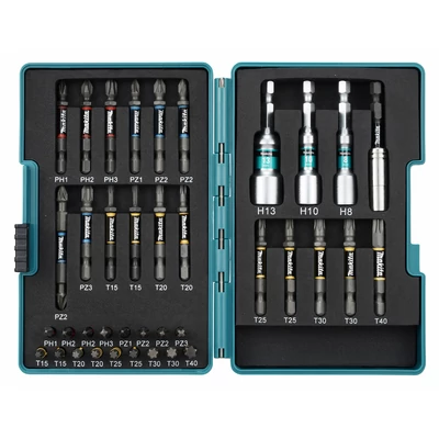 Makita E-26179 1/4" Impact Premier bitkészlet, 38 részes, műanyag dobozban